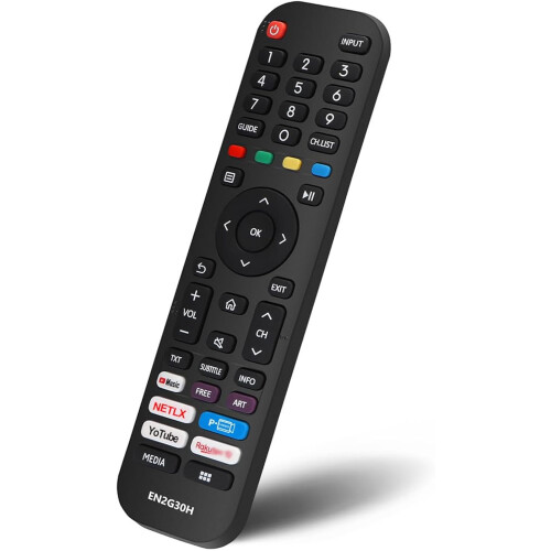 EN2G30H Comando universal Compatível com Hisense 4K UHD TV - Replacement para New Upgraded Hisense Comando para EN2A30, com Netflix, Prime