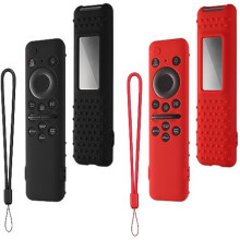 Case für Samsung Fernbedienung 2023: WUZUN Kompatibel mit TM2360E / TM2361E BN59-01432A / 01432J, Non-Slip Smart TV Solar Cell (Red+Schwarz)