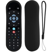 Capa para comando para Sky Q Comando de voz EC201 EC202, Black - Silicone Protective Case com Lanyard para SKY135, Sky Glass Remote, Sky Q Touch