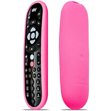 Deksel for Sky Q Fjernkontroll by Inbrackets - Støtsikker Protective Case for Latest Sky Q EC202, Silikon Honeycomb (Hot Pink)