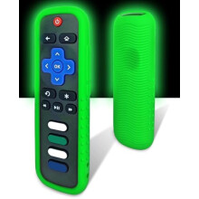 Protective Silikon Case for Roku Fjernkontrolller, Kompatibel med Multiple Models (Black - Glow-in-the-dark washable Silikon skin)