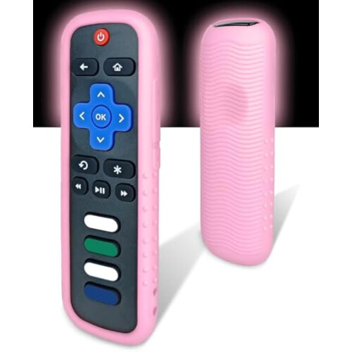 Protective Silicone Case para Roku Comandoler, Drop-Proof e Washable Capa, Compatível com Multiple Models (Black - Soft washable Silicone)