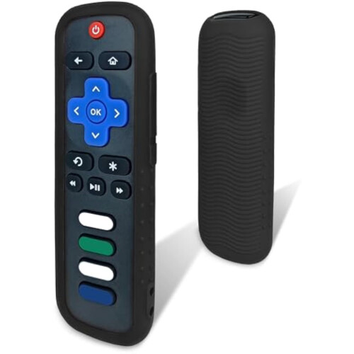 Protective Silicone Case para Roku Comandoler, Drop-Proof e Washable Capa, Compatível com Multiple Models (Black - Soft washable Silicone)