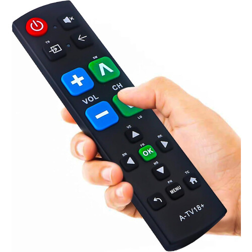 Gvirtue Large Button Comando universal para Elderly, Easy to Use Big Button TV Comando para Seniors & Visually Impaired, Compatível com Samsung