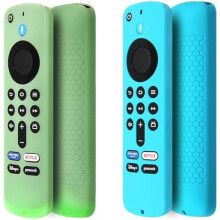 Pinowu Fjernkontrolldeksel (2 pcs Kompatibel med Fire TV Stick HD / 4K (2nd Gen) / 4K Plus /4K Select Alexa Stemmestyret fjernkontroll, Anti (Green, T