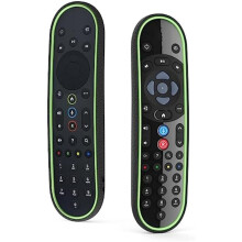 Sky Q Fjernkontroll Deksel - Kompatibel med Sky Q EC201/EC202/EC302 Silikon Protection, Good Grip, Støtsikker Deksel med Anti-Lost (Black Green)