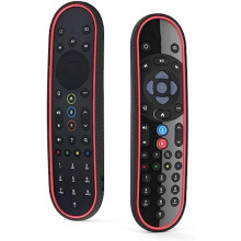 MOSHOU Anti-slip Protective Case Compatível com Sky Q Comando EC201 / EC202 Good Grip, Anti-choque Capa com Anti-Lost Hand Strap (Black Red)