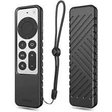 Silikon Case for Apple TV 4K 3. generasjon 2022 / 2nd Gen 2021 Fjernkontrolller, Lightweight Støtsikker Skrisikker Deksel med Lanyard Strap