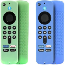 Pinowu Fjernbetjeningcover (2 pcs Kompatibel med Fire TV Stick HD / 4K (2. Gen) / 4K Plus /4K Select Alexa Stemmestyret fjernbetjening, Anti (Green, S