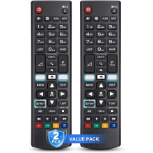 Universal for LG Smart TV Erstatningsfjernkontroll (Pack of 2 - AKB75095308 Universal for All LG Fjernkontroll Easy to Use)
