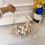 (White orange) Ladies Color Letter Crescent Bag 1