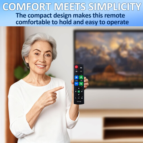 Gvirtue Large Button Comando universal para Elderly, Easy to Use Big Button TV Comando para Seniors & Visually Impaired, Compatível com Samsung 2