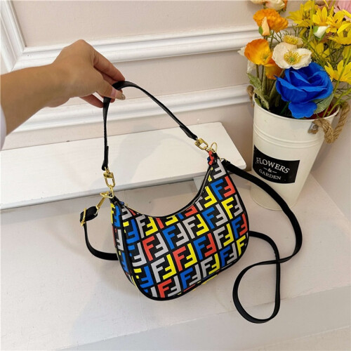 (Color) Ladies Color Letter Crescent Bag