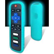 Protective Silicone Case para Roku Comandoler, Compatível com Multiple Models (Black - Glow-in-the-dark washable Silicone skin)