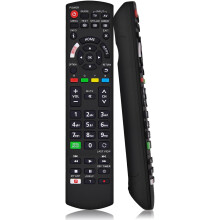 Replacement Panasonic TV-fjernkontroll, Universal Panasonic TV Fjernkontroll for All HD Plasma Viera Smart TV med 3 Shortcut knapper