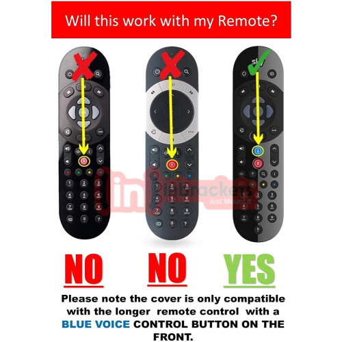 Protective Case for Sky Q Remote Control by Inbrackets - Shockproof Cover for Latest Sky Q Blue Button Voice Remote (Black) 2