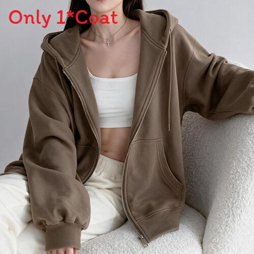 (Brown,M)Trendiger Damen Pullover mit Kapuze mit Strickstoff und Taschen für Mode Herbst