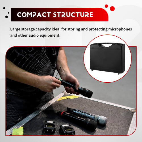 Microphone Storage Box Home Recording Equipment Case Carrying Holder Electronics Pouch Travel 2