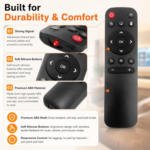 1Pcs Projector Comando - Remote Compatível com Gaimooo Projector HY320 mini/HY320/HY300 pro/HY300 - Projector (Sem bateria) 2