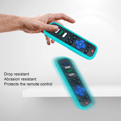 Protective Silicone Case para Roku Comandoler, Compatível com Multiple Models (Black - Glow-in-the-dark washable Silicone skin) 2