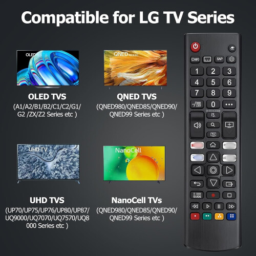 LG TV Comando substituto, Universal TV Comando para All LG OLED webOS 4K Smart TVs – Compatível com AKB75095308 2