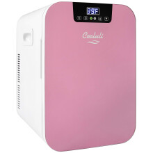 Cooluli 20L Mini Fridge For Bedroom - Car, Office Desk & College Dorm Room - Glass Front & Digital Temperature Control - Small 12v Refrigerator for F