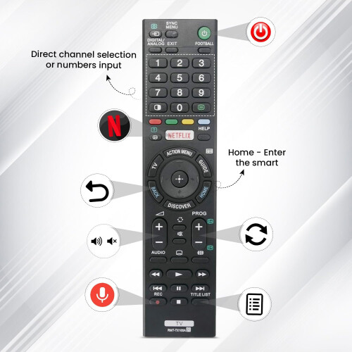Universal Replacement Comando para Sony TVs – Compatível com todos Sony Televisions (, , Plasma Black (Pack of 1) ) 2