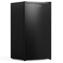 Upstreaman 85L Under Counter Fridge 83cm with LED Light, 2 Large Door Shelf, Drawer, Adjustable Thermostat, Quiet 39dB, Reversible Door, Small Fridge
