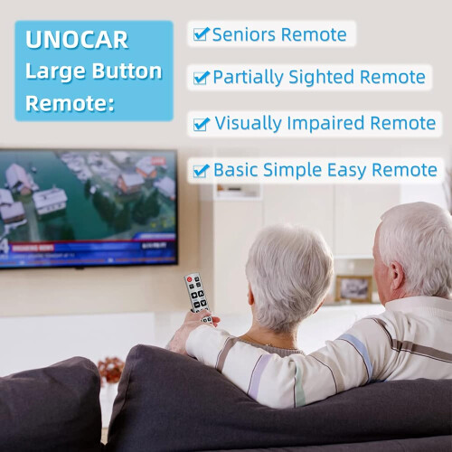 Seniors Elderly Big Button Universal Extra Large Comando UNOCAR - Jumbo Giant Remote, Simple Easy Basic Control, para LG Samsung Sony JVC 1