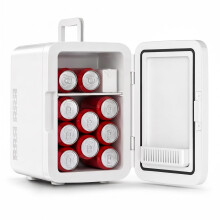 YASHE Mini Fridge, 10 Liter/12 Cans Small Fridgerator for Bedroom, AC/DC Thermoelectric Cooler and Warmer for Skincare Drink Office Dorm Car, White