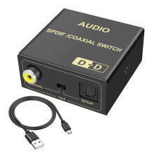 Convertisseur Audio Numérique Fibre Optique Vers Coaxial, Câble Coaxial Fibre Optique Vers TV Connecté à un Système Audio Numérique