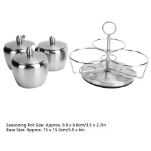 Edelstahl Gewürzregal Set 3 Behälter Löffel