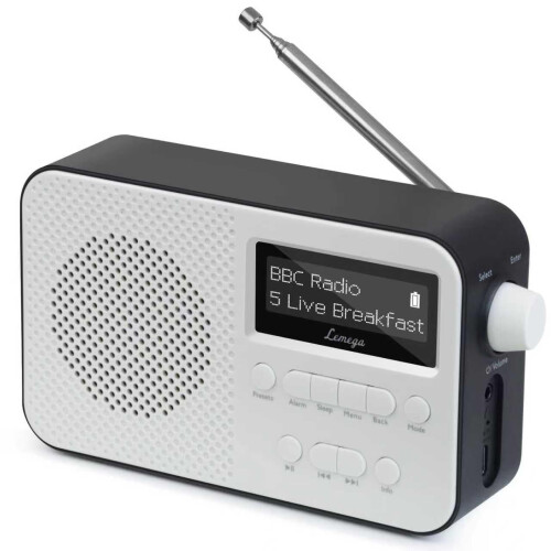 LEMEGA PR2 Max DAB Radio, Bluetooth 5.3, LCD Display, AA Battery, Black