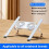 Foldable Laptop Stand with Cooling Fan, Cooler Pad for Tablet - Enhanced Cooling Support and Portable Design B Silver 6
