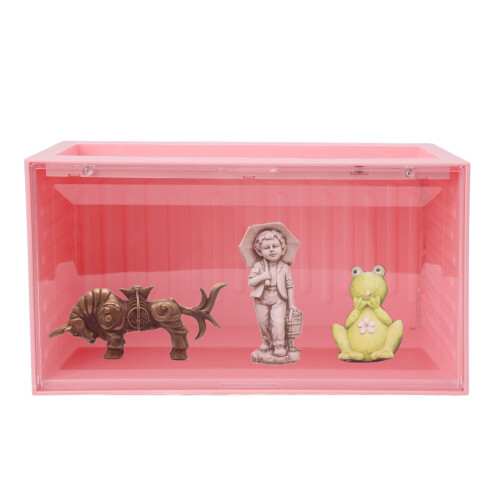 Figuren-Aufbewahrungsbox, Rosa, mit Lichtfunktion