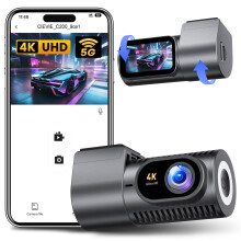 4K Mini Dash Cam Front with 1.5-Inch IPS Display, 5GHz Wi-Fi, 360 Rotation