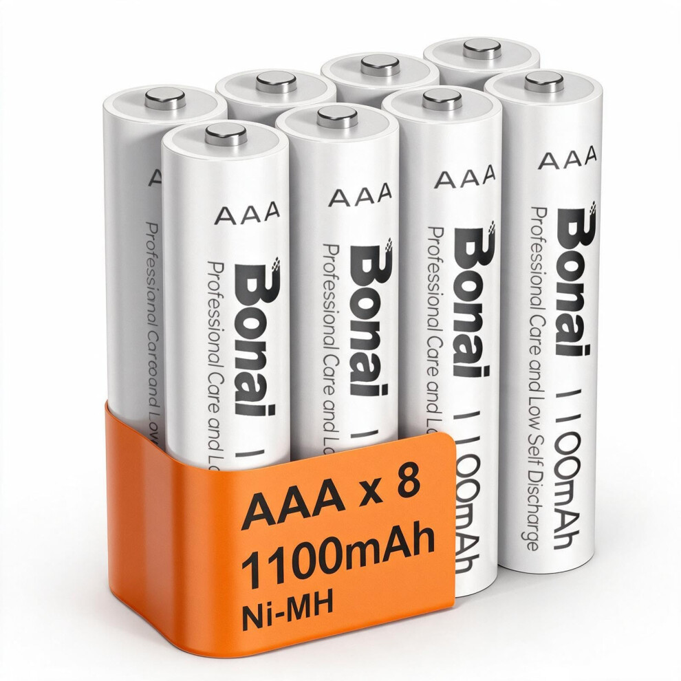 BONAI AAA Rechargeable Batteries 8 Pack 1100mAh NiMH 1.2V High Capacity - Image 2