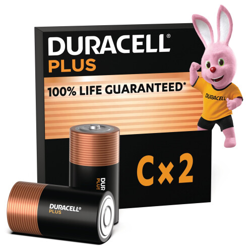 Duracell DURACELL Plus C Alkaline Batteries (2 Pack) 1.5V, LR14