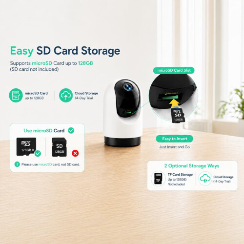 YOTON WS03 2K 3MP PTZ 2.4/5G WiFi Indoor Security Camera Pet Camera, 2 Pack 2