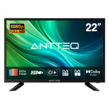Antteq 22 Inch TV FHD, Full HD 1080P Television Freeview DVB-T2-C-S2 Dolby Digital Audio, LED Backlighting Display, HDMI VGA PC Audio SCART USB Recor