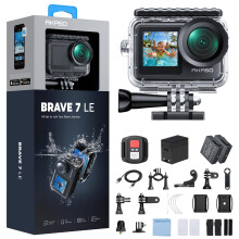 AKASO Brave 7 LE Action Camera with 128GB microSDXC Memory Card - 4K 20MP Touch Screen WiFi Sports Camera with Remote Control