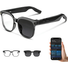 Vutlace Smart Glasses with 4K HD Camera & Bluetooth, 1000W Anti-Shake Camera Glasses BT Call with Video Recording Dual Mic, Simultaneous Interpretati