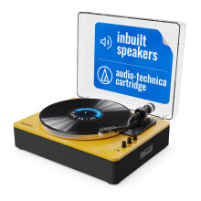 MAJORITY Folio Bluetooth Vinyl Record Player (Yellow)