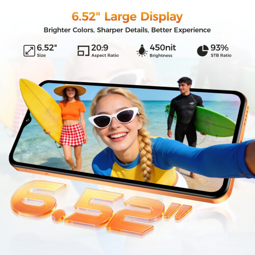 OUKITEL C17 Android 16 Mobile Phone, 6.52'' Display, 5000mAh Battery, 32GB ROM/1TB 2