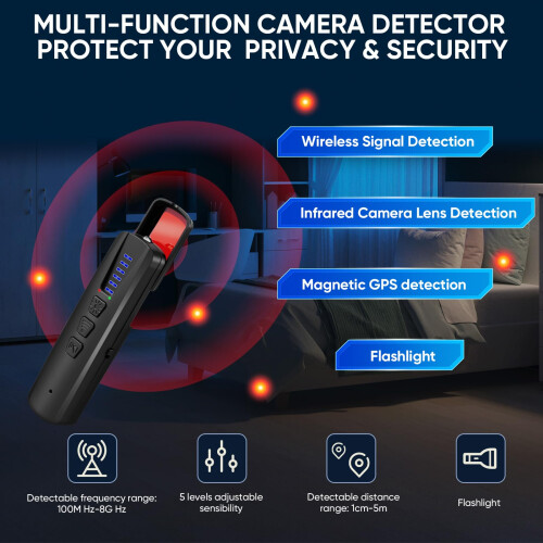 Hidden Spy Camera Detector GPS Tracker RF Detector Scanner for Travel Hotel 1