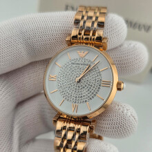 ARMANI WOMENS AR11244 ROSE GOLD BRACELET ROSE DIAL