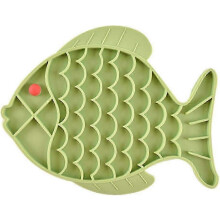 Comedero de silicona anti-atragantamiento para perros y gatos, 24,5 x 19 cm, color verde.