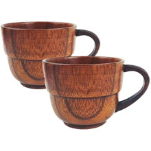 2026 2 Piezas Taza de Madera Taza de Café de Madera 190ML 8oz Taza de Té Jugo Leche Vino Cerveza Hombre Mujer Niño