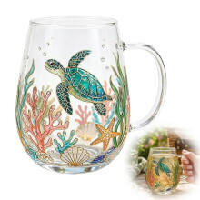 Vaso de cristal con diseño de colibrí, abeja y flora, 2026. Lindo vaso de cristal con diseño de colibrí, 450 ml.