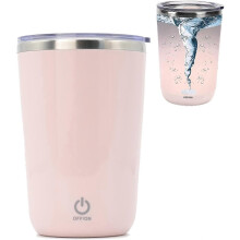 Taza eléctrica recargable con agitador automático magnético de acero inoxidable de 13.9 oz (rosa)